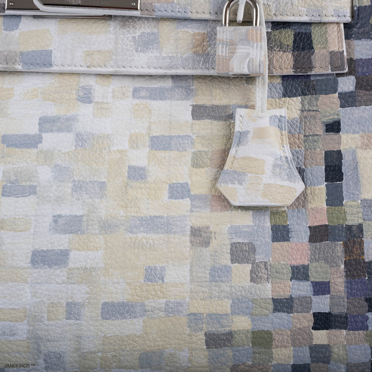 Vintage Hermes Kelly 32 Digital Hima Custom Painted Clemence with Palladium Hardware - Crowned Bag