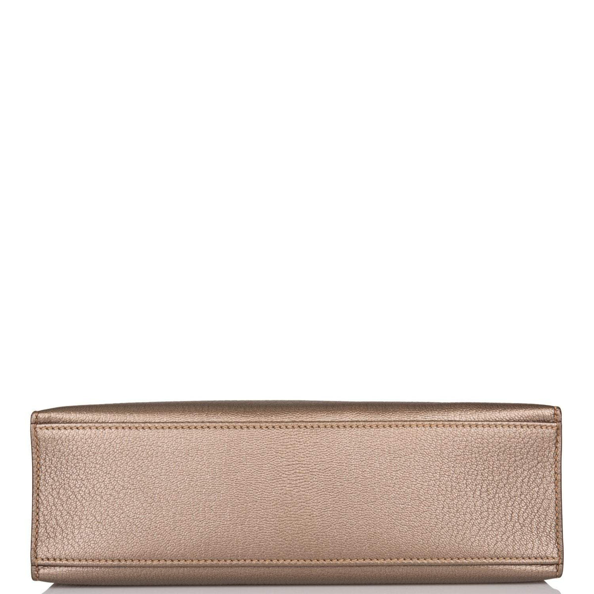 Vintage Hermes Kelly Pochette Bronze Chèvre Ruthenium Hardware - Crowned Bag