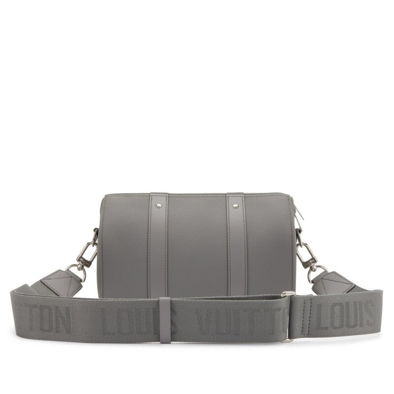 Virgil Abloh Gray Aerogram Leather City Keepall Silver Hardware, 2021-2022 - Crowned Bag